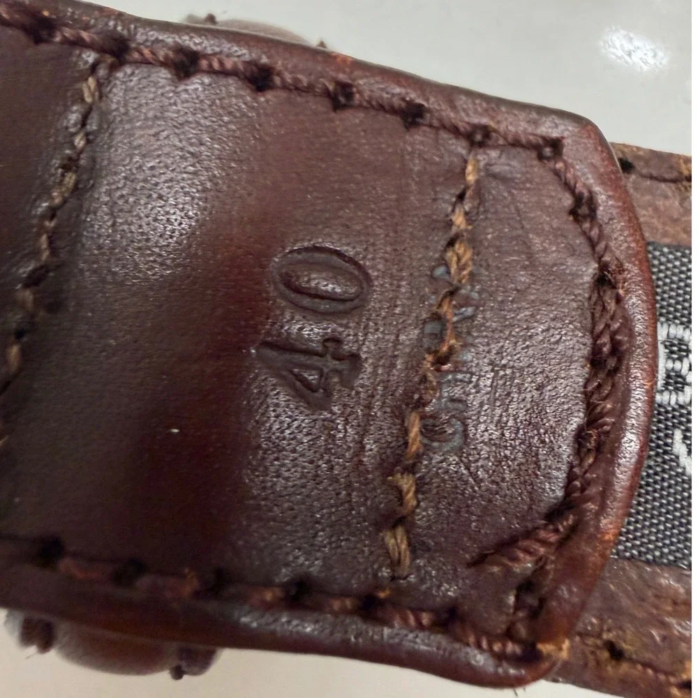 VTG Brighton Braided Woven Leather Belt Men 40 Brown Brass Buckle Casual Classic